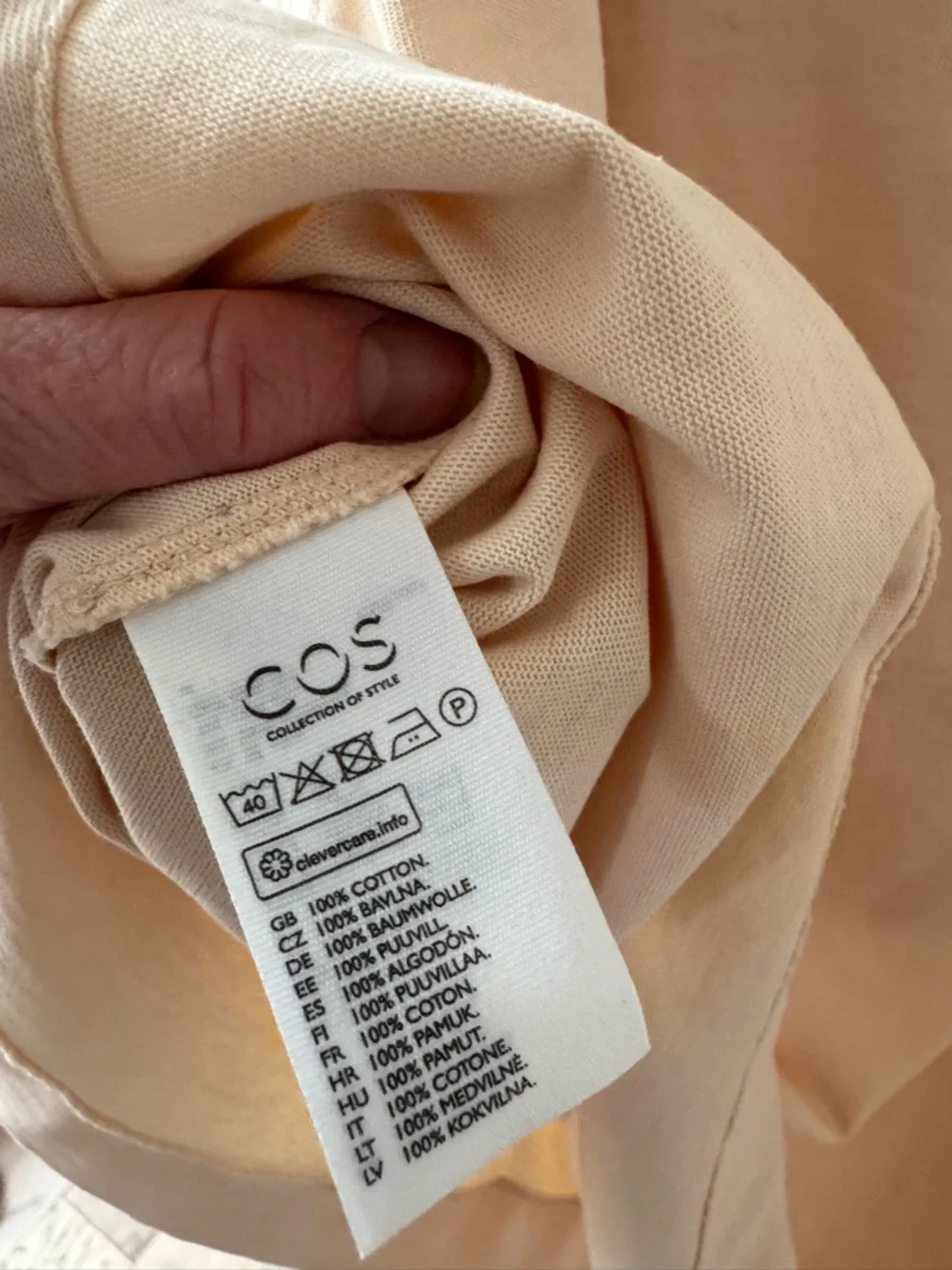COS Light Peach Oversized Crewneck Tee - Picture 6 of 7
